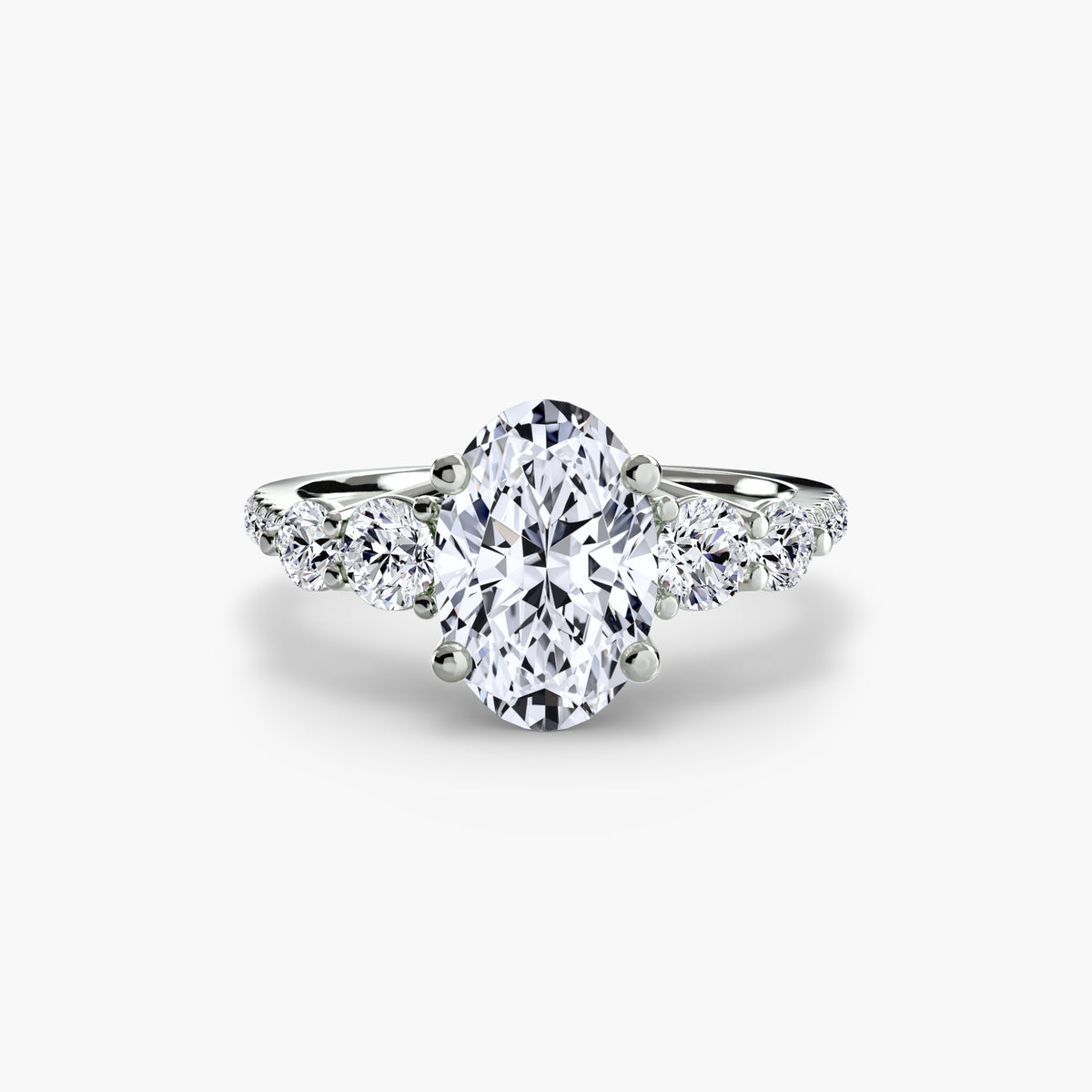 Five Stone Ring with Pavé Band.