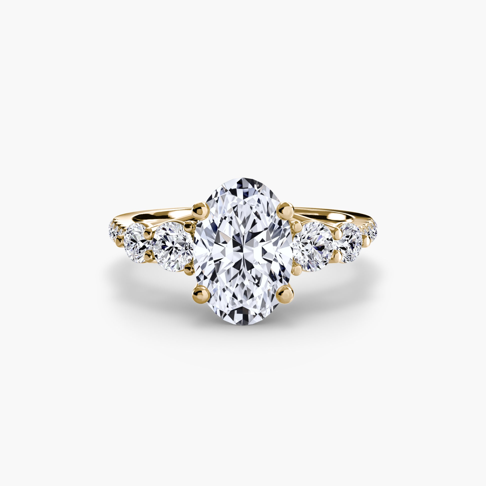 Five Stone Ring with Pavé Band.