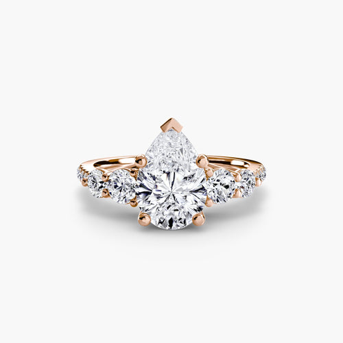 Five Stone Ring with Pavé Band.