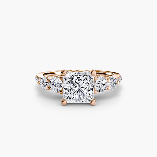 Five Stone Ring with Pavé Band.