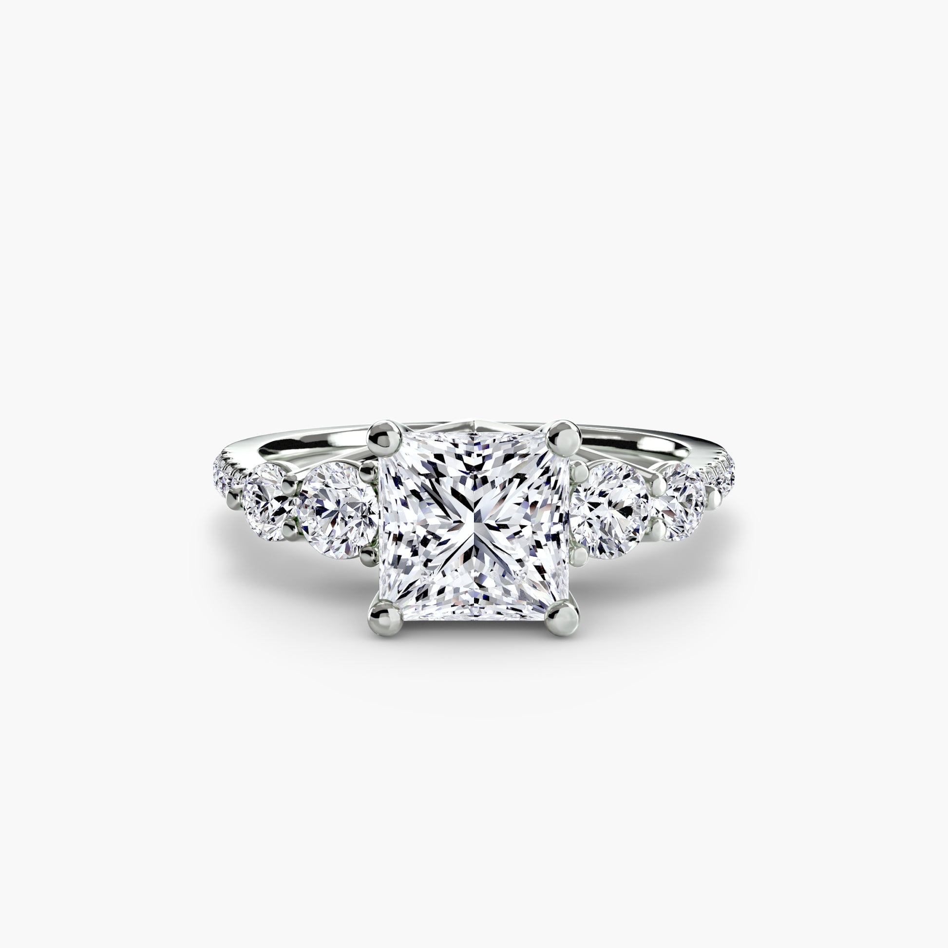 Five Stone Ring with Pavé Band.