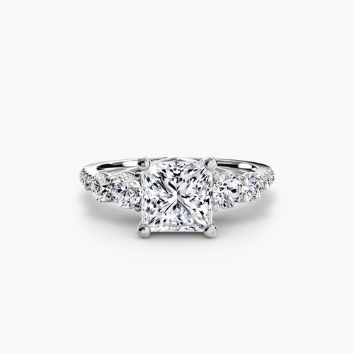 Five Stone Ring with Pavé Band.