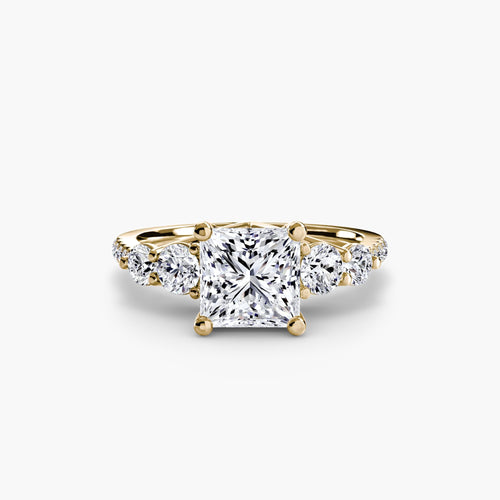 Five Stone Ring with Pavé Band.