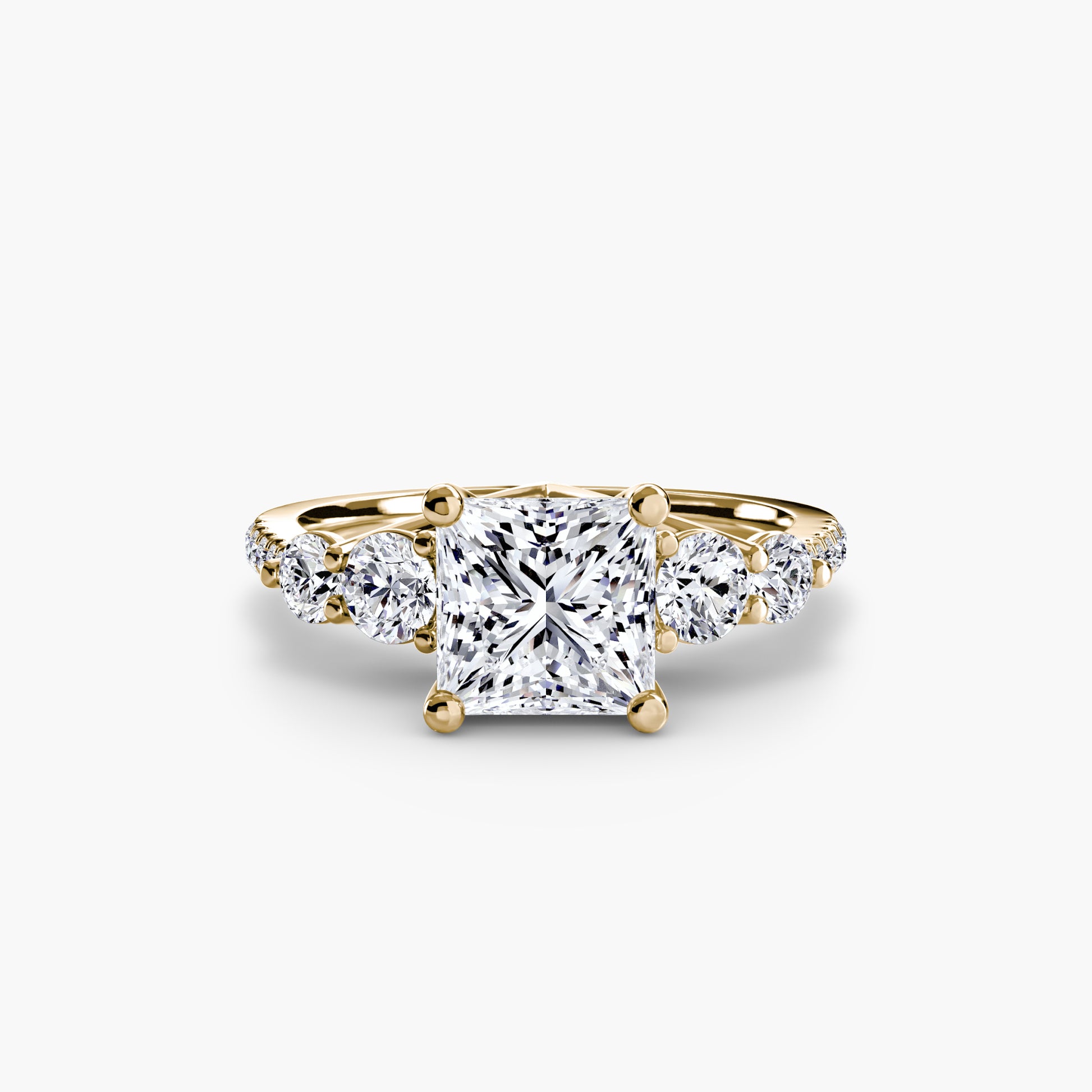 Five Stone Ring with Pavé Band.