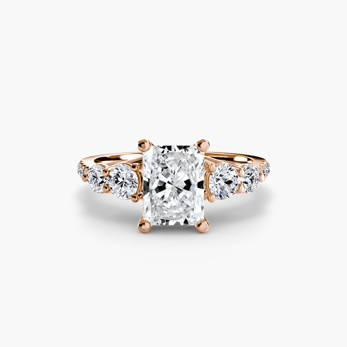 Five Stone Ring with Pavé Band.