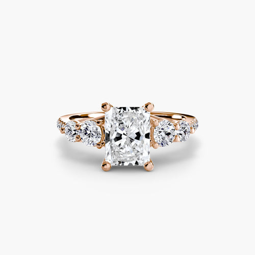 Five Stone Ring with Pavé Band.