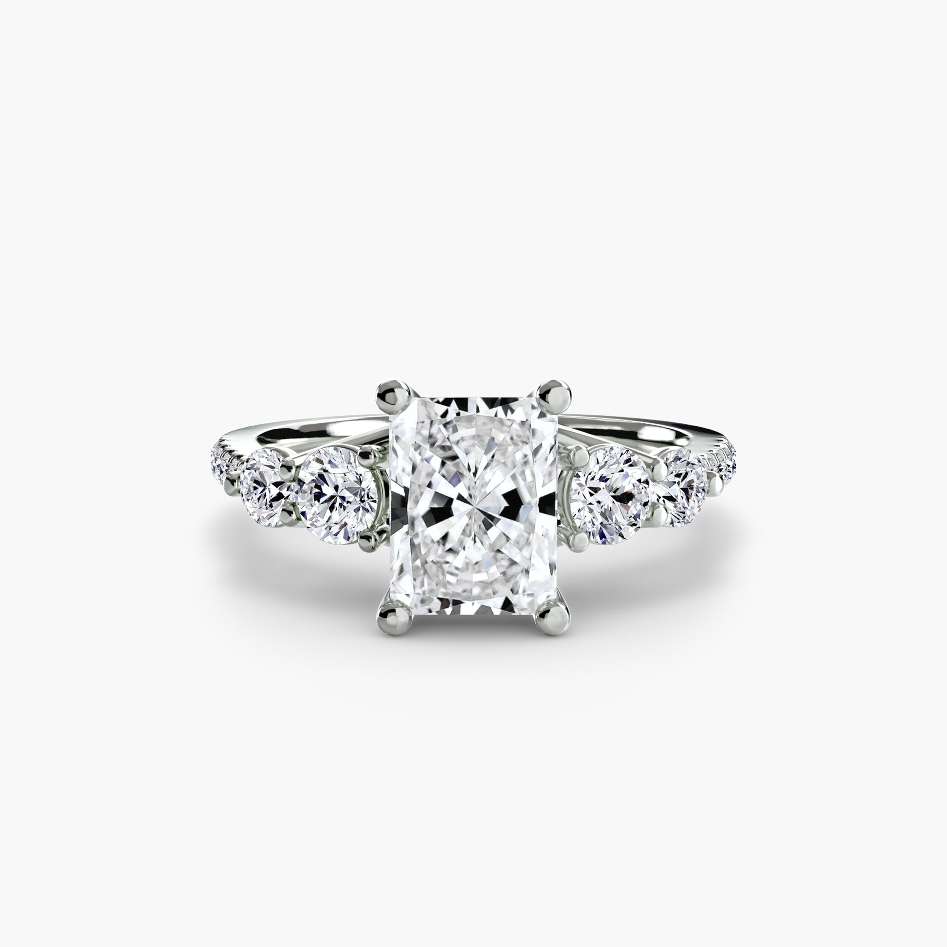 Five Stone Ring with Pavé Band.