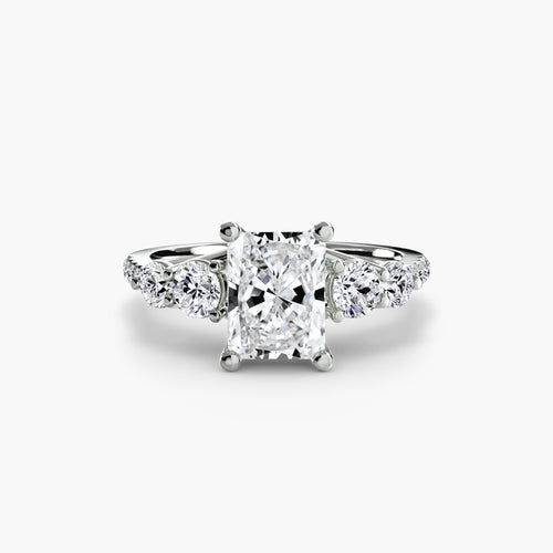 Five Stone Ring with Pavé Band.