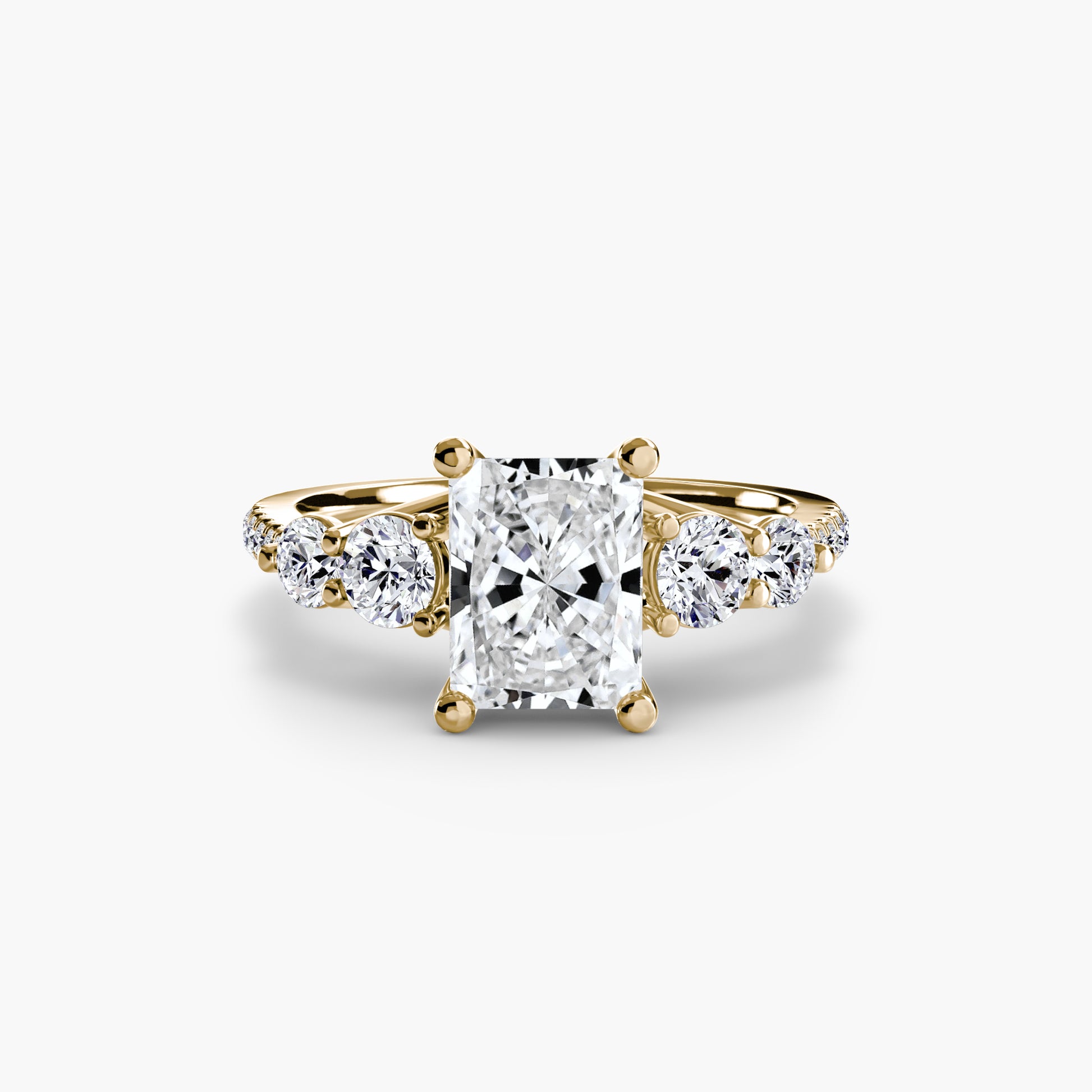 Five Stone Ring with Pavé Band.