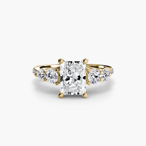 Five Stone Ring with Pavé Band.