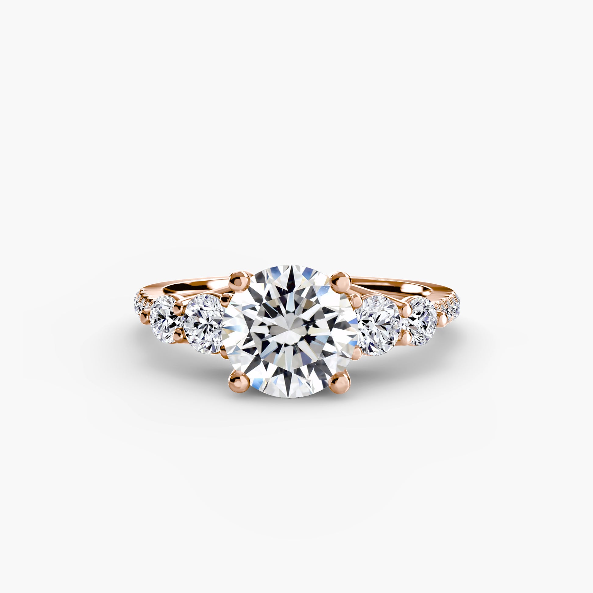 Five Stone Ring with Pavé Band.