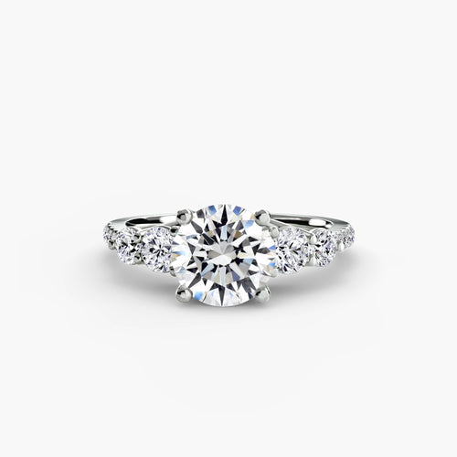 Five Stone Ring with Pavé Band.