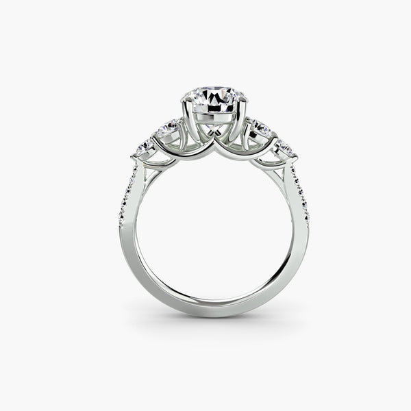 Felicity - Five Stone with Pavé Band Lab Grown Diamond Engagement Ring