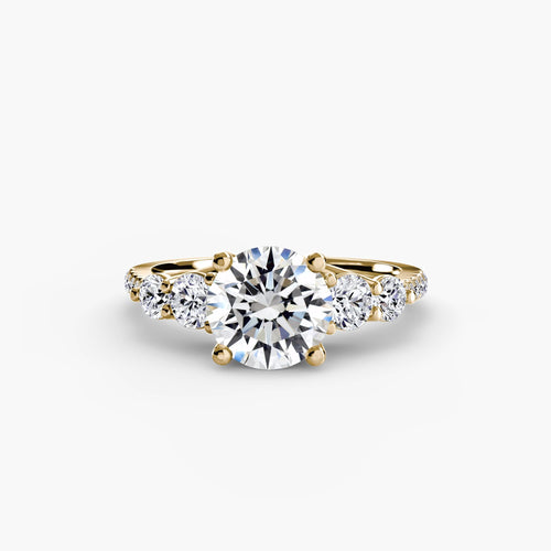Five Stone Ring with Pavé Band.