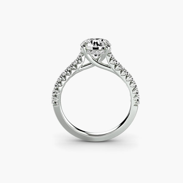 Freya - Solitaire with Pavé Lab Grown Diamond Engagement Ring