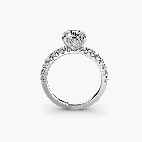Genevieve - Solitaire with Pavé Lab Grown Diamond Engagement Ring