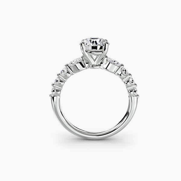 Isabelle - Tiered Accent Lab Grown Diamond Engagement Ring
