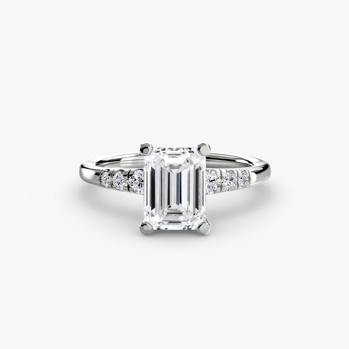 Solitaire with Shoulder Accents.