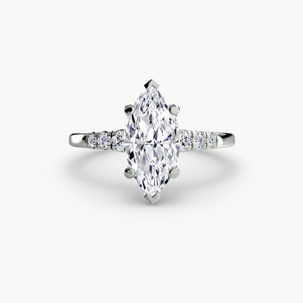 Solitaire with Shoulder Accents.