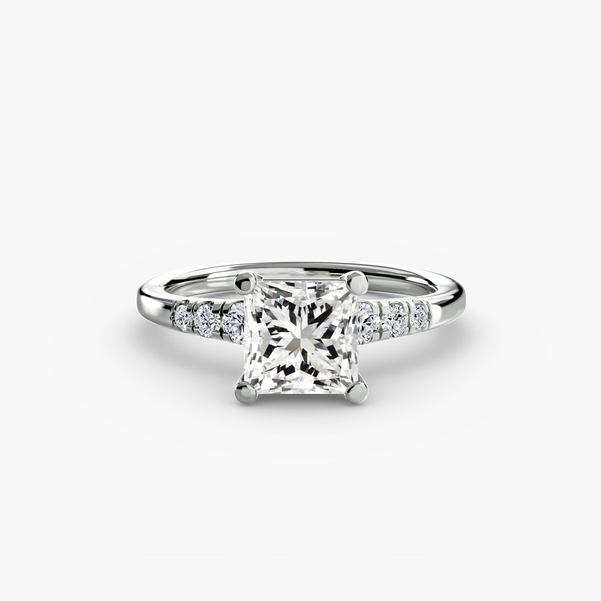 Solitaire with Shoulder Accents.