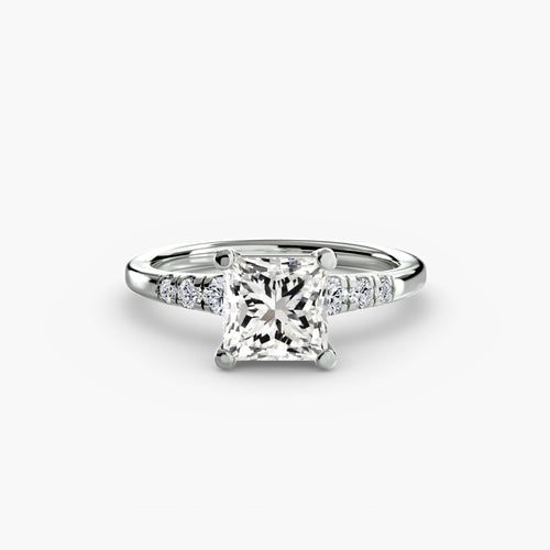 Solitaire with Shoulder Accents.