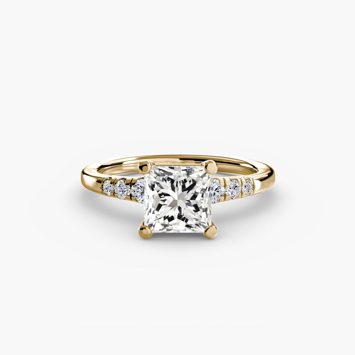 Solitaire with Shoulder Accents.