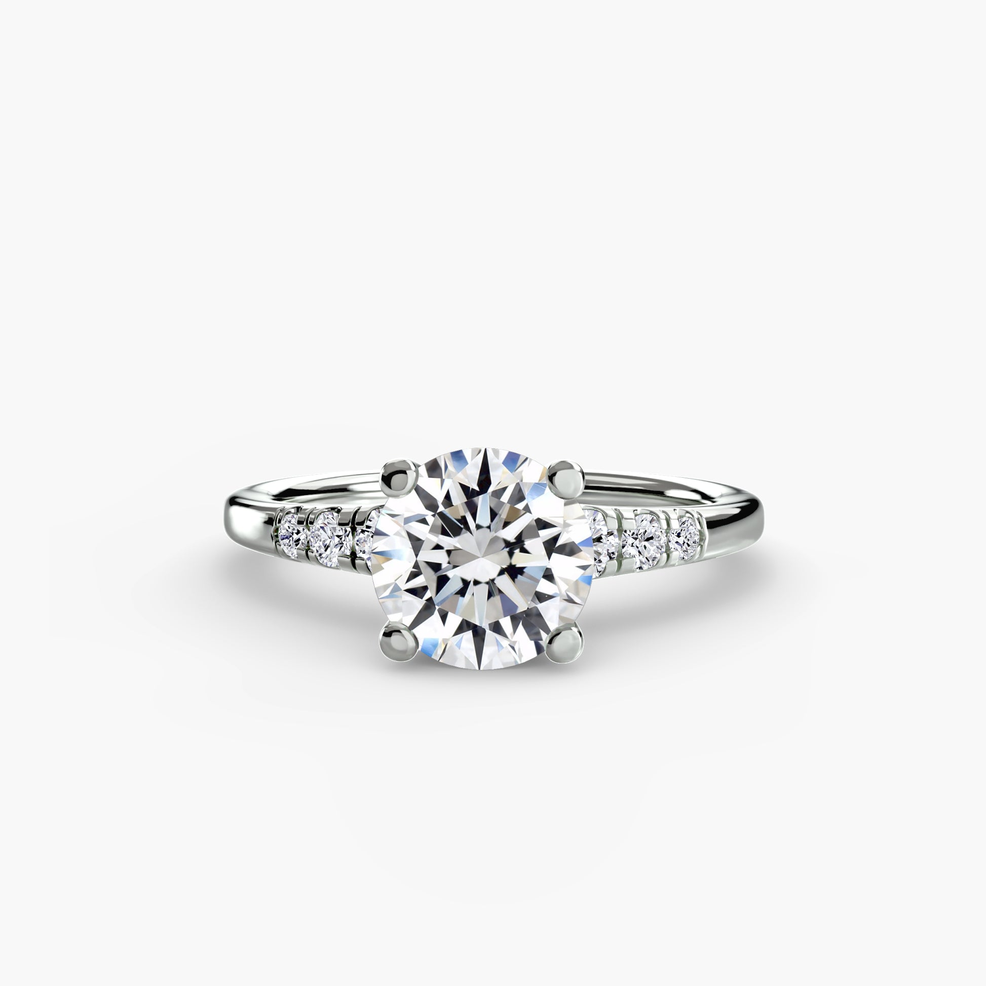 Solitaire with Shoulder Accents.