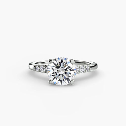 Solitaire with Shoulder Accents.