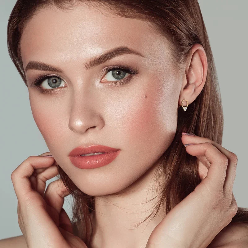 Celestia Circle Moissanite Trio Earrings by Nura Lab