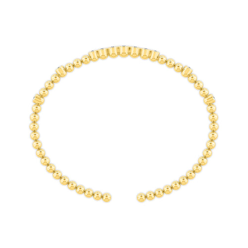 Aitana diamond bar cuff lab grown diamond bracelet in yellow gold - view 3
