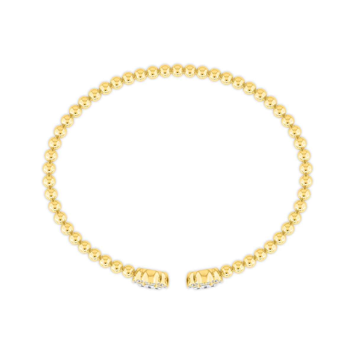 Anika pear-accent cuff lab grown diamond bracelet in yellow gold - view 3