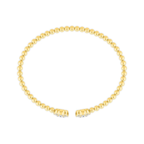 Anika pear-accent cuff lab grown diamond bracelet in yellow gold - view 3