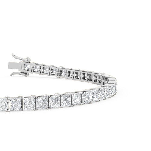 Adriana princess cut tennis lab grown diamond bracelet in white gold - view 3