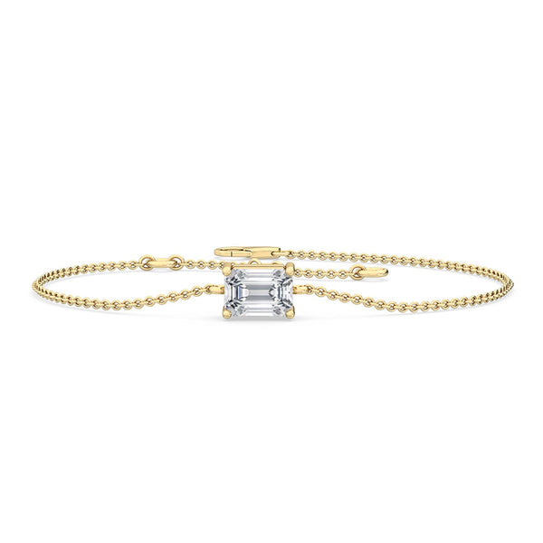 Dahlia - East-West Emerald Solitaire Lab Grown Diamond Bracelet