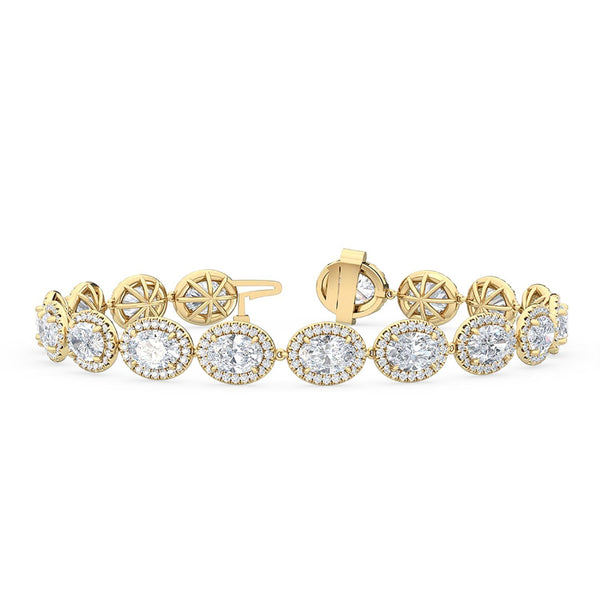 Cleo - Oval Halo Lab Grown Diamond Bracelet