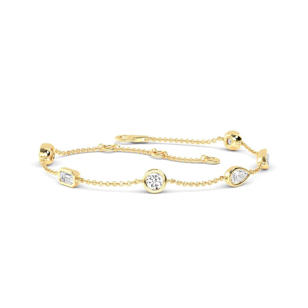Juliette - Mixed Bezel Station Lab Grown Diamond Bracelet