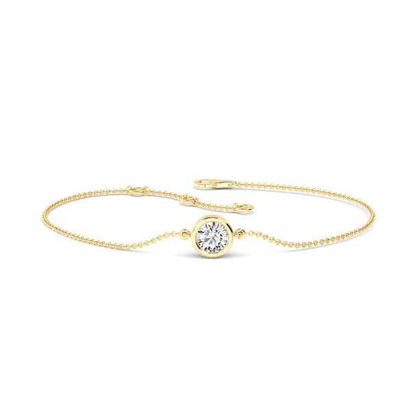 Emilia - Round Bezel Solitaire Lab Grown Diamond Bracelet