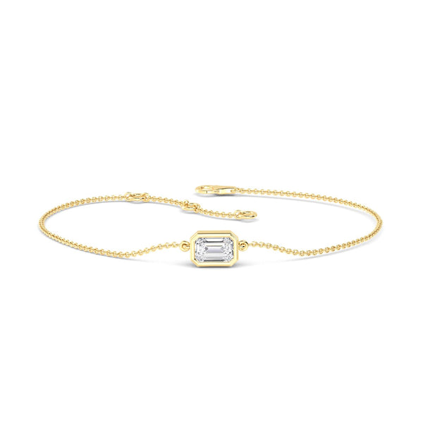 Estelle - East-West Emerald Bezel Lab Grown Diamond Bracelet