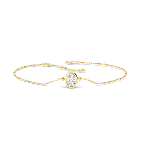 Flora - Pear Bezel Solitaire Lab Grown Diamond Bracelet