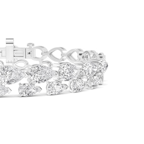 Belle graduated halo lab grown diamond bracelet in white gold - view 4