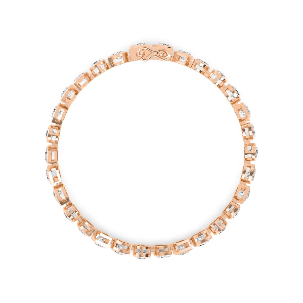 Berenice mixed shape tennis lab grown diamond bracelet in rose gold - view 3