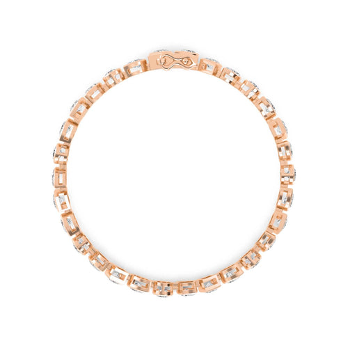 Berenice mixed shape tennis lab grown diamond bracelet in rose gold - view 3