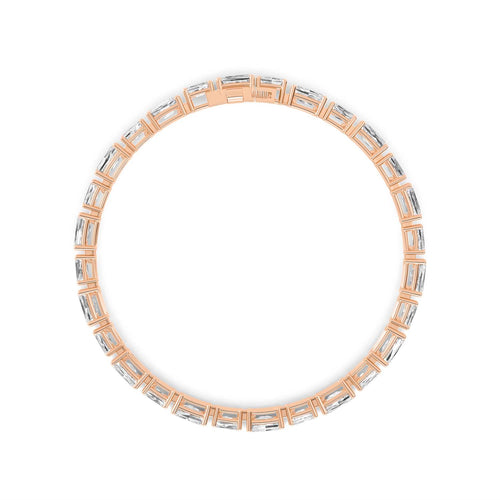 Calla east-west emerald line lab grown diamond bracelet in rose gold - view 3