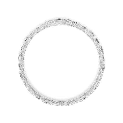Calla east-west emerald line lab grown diamond bracelet in white gold - view 3