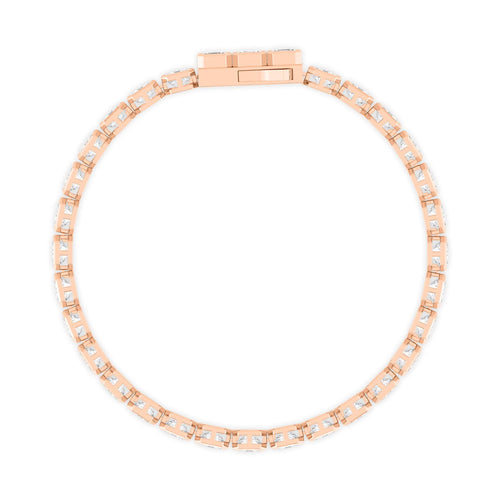 Cecilia asscher bezel tennis lab grown diamond bracelet in rose gold - view 3