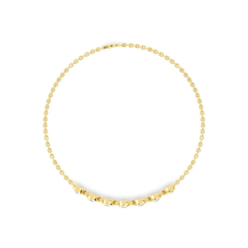 Colette mixed bezel chain lab grown diamond bracelet in yellow gold - view 3
