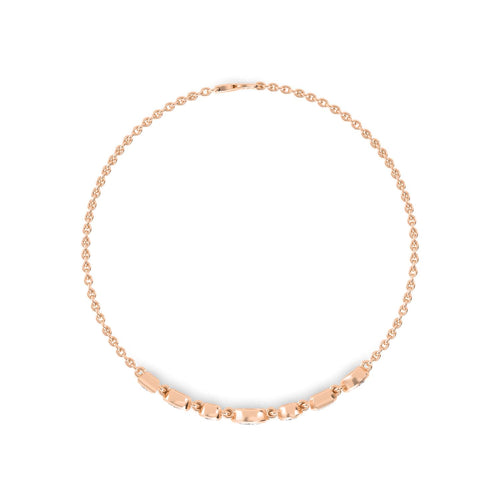 Cora mixed shape bezel chain lab grown diamond bracelet in rose gold - view 3