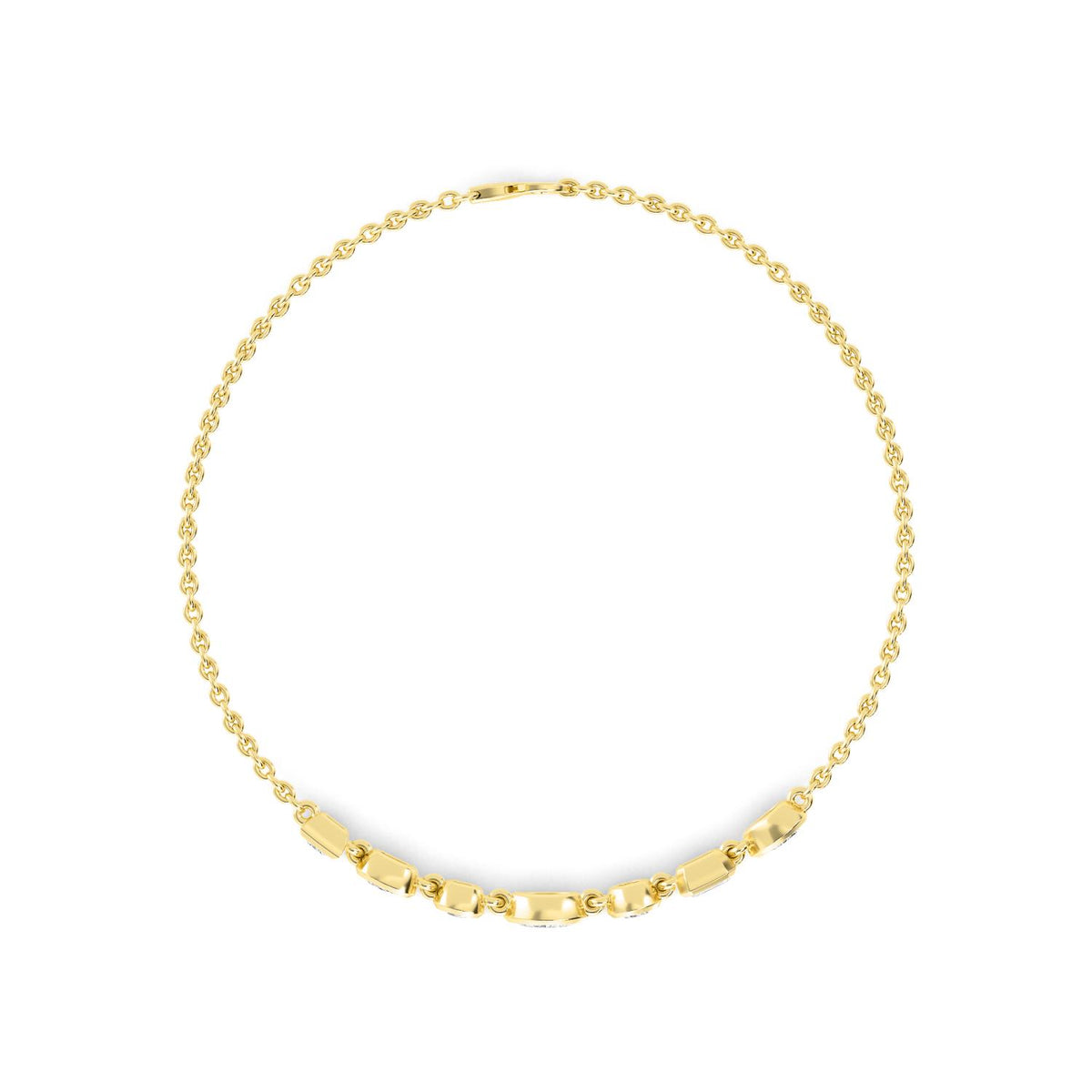 Cora mixed shape bezel chain lab grown diamond bracelet in yellow gold - view 3