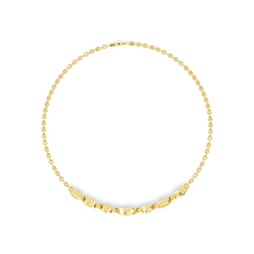 Cora mixed shape bezel chain lab grown diamond bracelet in yellow gold - view 3