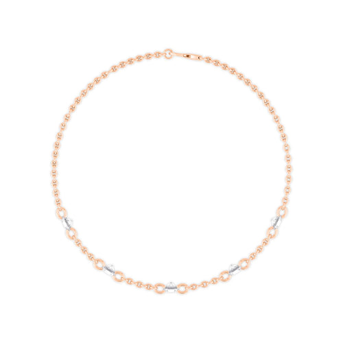 Cosima round diamond station lab grown diamond bracelet in rose gold - view 3